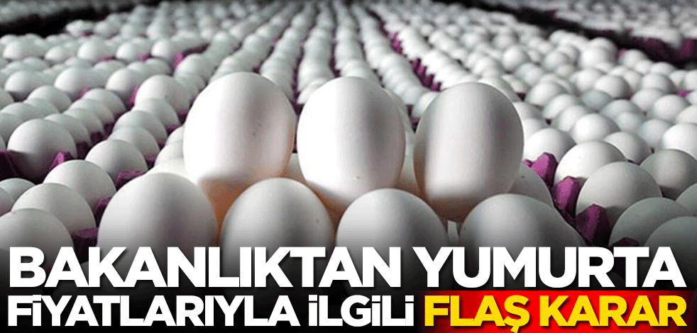 Bakanlıktan yumurta fiyatlarıyla ilgili flaş karar