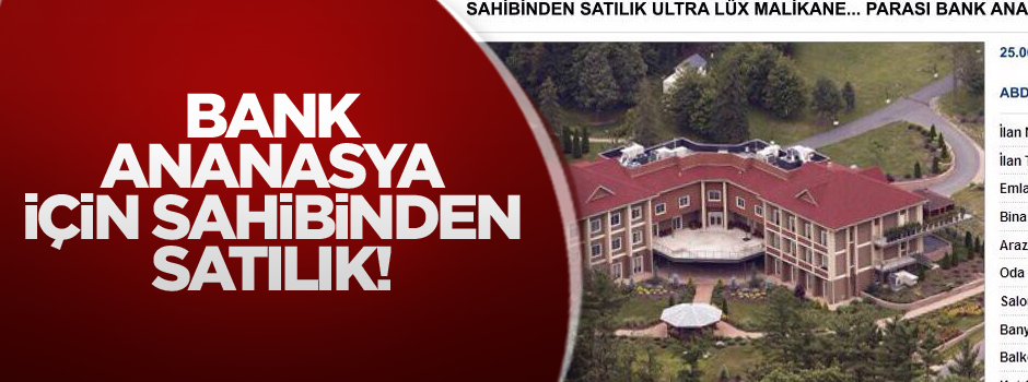 'Bank Ananasya için sahibinden satılık malikane'