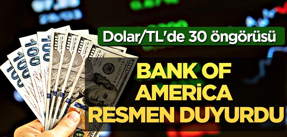 Bank of America’dan öngörü ortalığı ayağa kaldıracak: Dolar/TL'de 30 öngörüsü! Bu kez TCMB işaret edildi