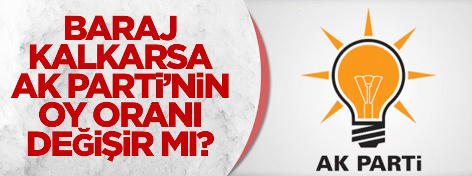 "Baraj kalkarsa AK Parti'nin oy oranı artar"