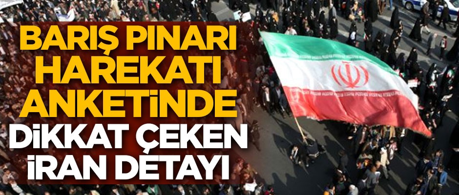Barış Pınarı Harekatı anketinde İran detayı dikkatlerden kaçmadı