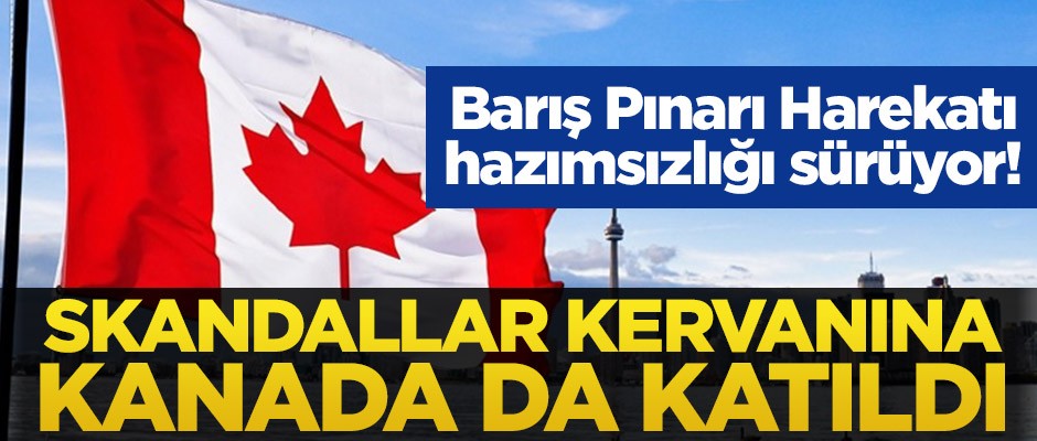 Barış Pınarı Harekatı hazımsızlığı sürüyor! Skandallar kervanına Kanada da katıldı