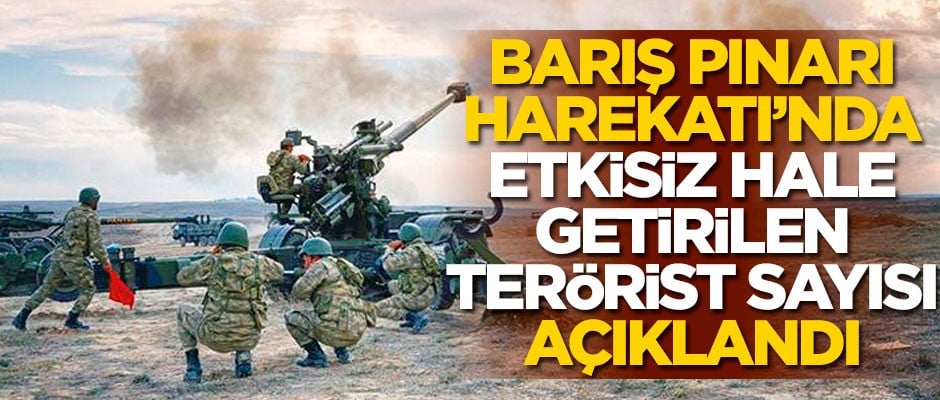 Barış Pınarı Harekatı'nda etkisiz hale getirilen terörist sayısı açıklandı