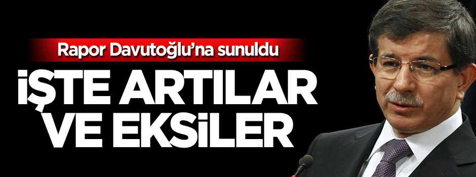 Başbakan Ahmet Davutoğlu'na kritik koalisyon raporu