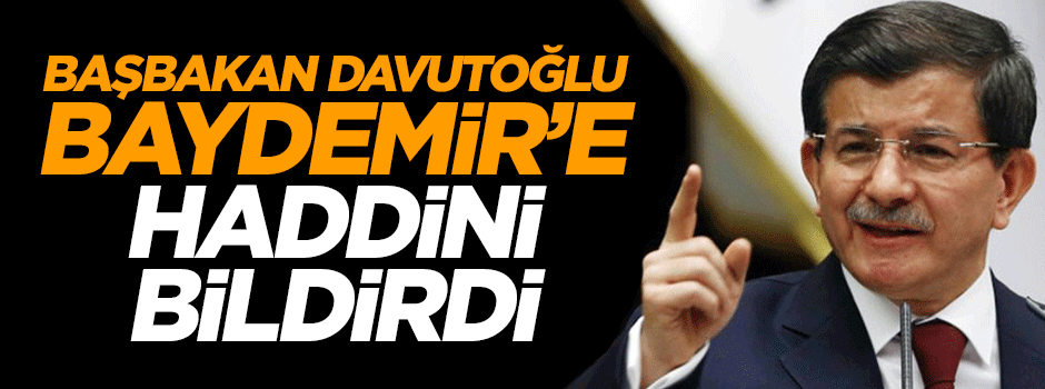Başbakan Davutoğlu Baydemir'e haddini bildirdi