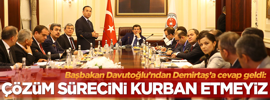 Başbakan Davutoğlu'nda Demirtaş'a cevap