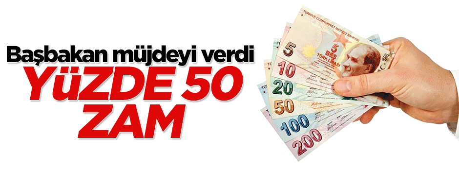 Başbakan Davutoğlu'ndan sağlık çalışanlarına yüzde 50 zam müjdesi