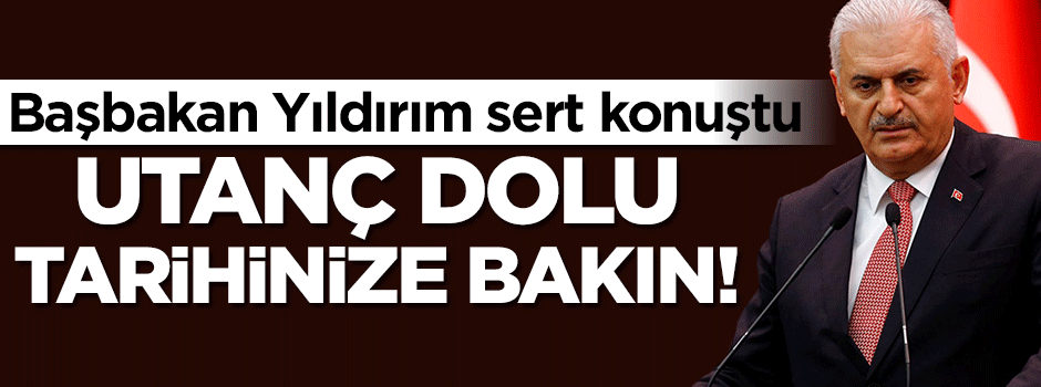 Başbakan Yıldırım: Utanç dolu tarihinize bakın