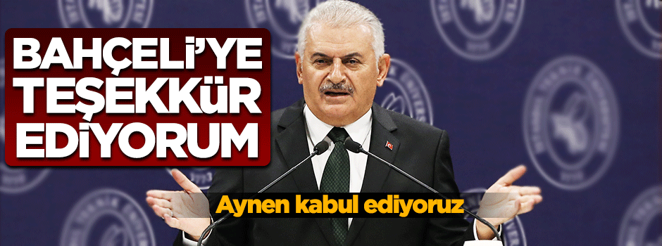 Başbakan'dan Bahçeli'ye teşekkür