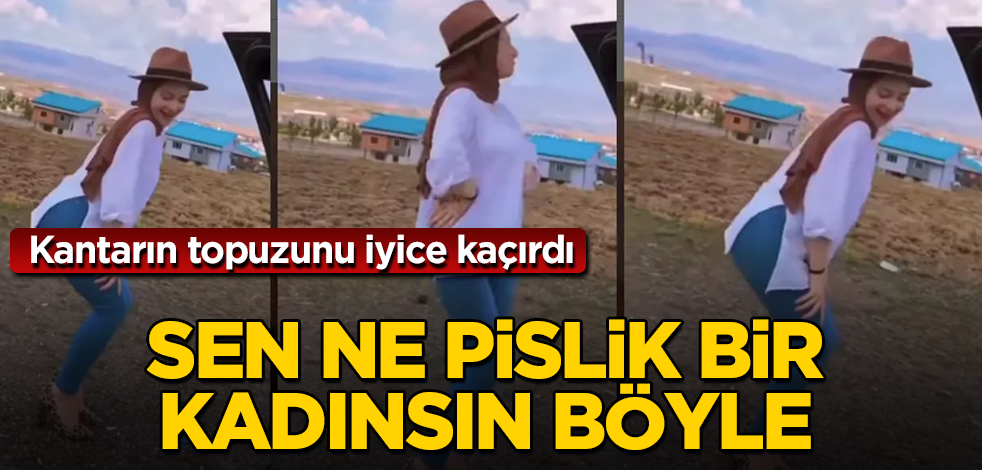Başındaki örtüsüyle kalça şovu yaptı, daracık kotu isyan ettirdi!