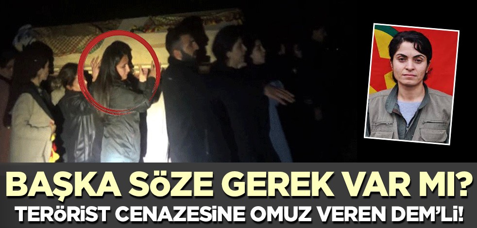 Başka söze gerek var mı? Tabuttaki bir terörist cenazesi! Omuz veren de DEM'li milletvekili