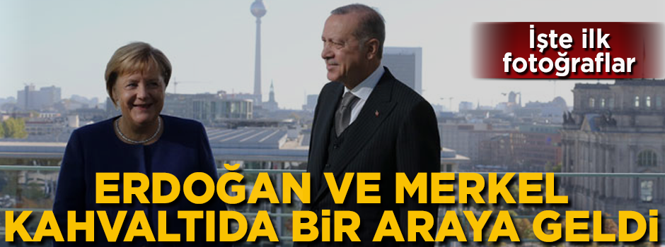 Başkan Erdoğan, Almanya Başbakanı Merkel'le kahvaltıda bir araya geldi! İşte ilk fotoğraflar