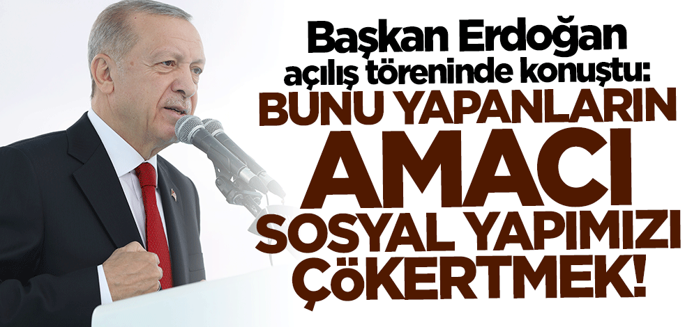 Başkan Erdoğan: Bunu yapanların amacı sosyal yapımızı çökertmek