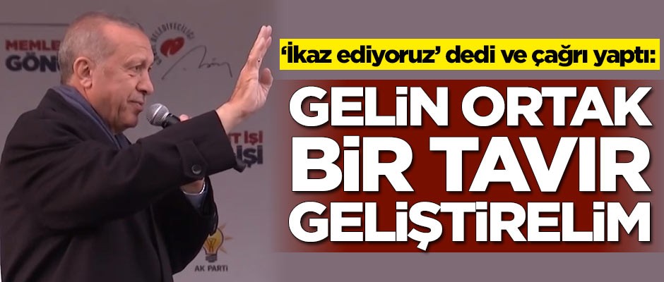 Başkan Erdoğan çağrı yaptı: Gelin ortak bir tavır geliştirelim