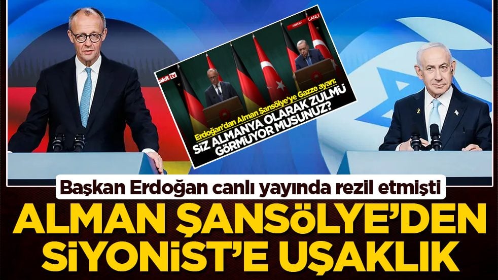 Başkan Erdoğan canlı yayında rezil etmişti: Alman Şansölye'den Siyonist'e uşaklık