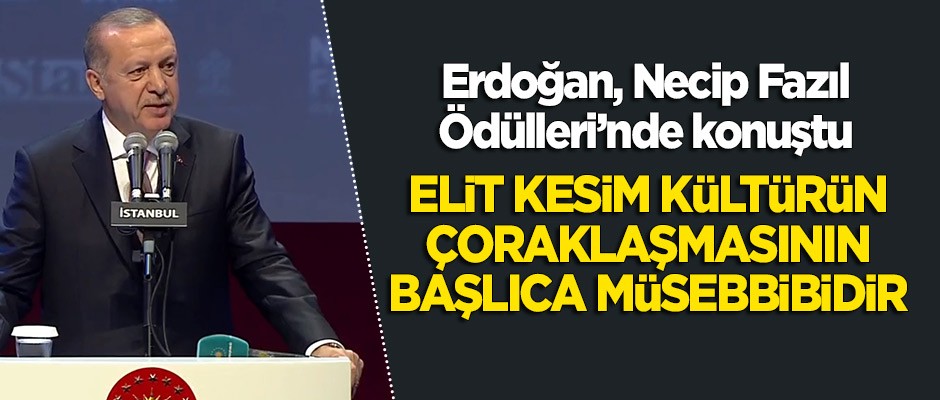 Başkan Erdoğan: Elitler Türkiye'nin kültür hayatının çoraklaşmasının başlıca müsebbidir