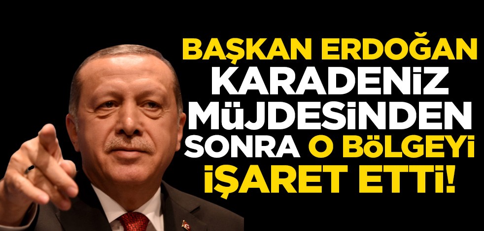 Başkan Erdoğan Karadeniz müjdesinden sonra o bölgeyi işaret etti!