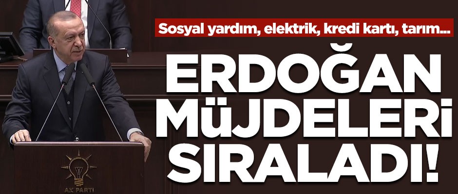 Erdoğan müjdeleri peş peşe sıraladı! 'Elektrik, kredi kartı, tarım...'