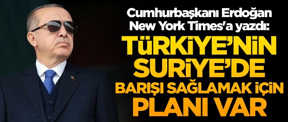 Cumhurbaşkanı Erdoğan New York Times'a yazdı: Türkiye'nin Suriye'de barışı sağlamak için planı var