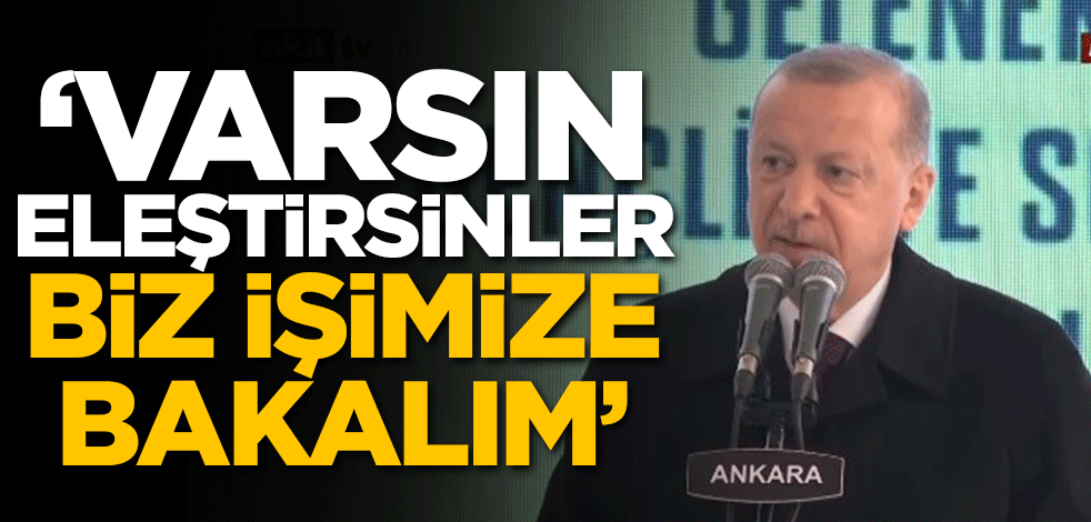 Başkan Erdoğan: Varsın eleştirsinler, biz işimize bakalım