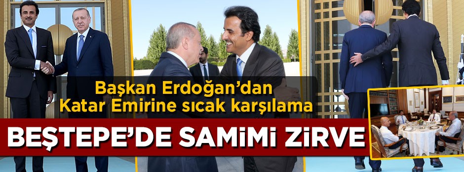 Reis-i Cumhur Erdoğan ve Katar Emiri arasında samimi zirve