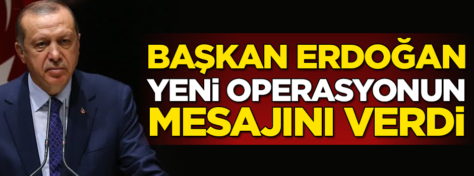 Başkan Erdoğan yeni operasyonun mesajını verdi