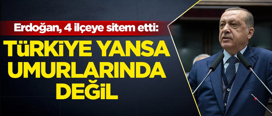 Başkan Erdoğan'dan 4 ilçeye sitem: Türkiye yansa bunların umurlarında değil