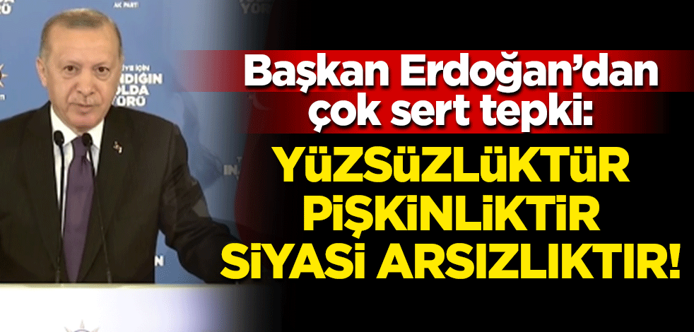 Başkan Erdoğan'dan CHP'ye çok sert tepki: Yüzsüzlüktür, pişkinliktir, siyasi arsızlıktır!