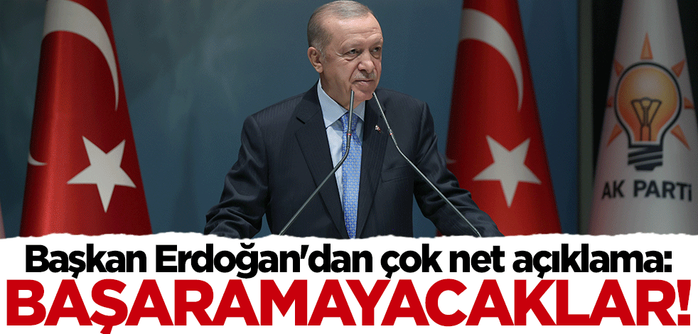 Başkan Erdoğan'dan çok net açıklama: Başaramayacaklar