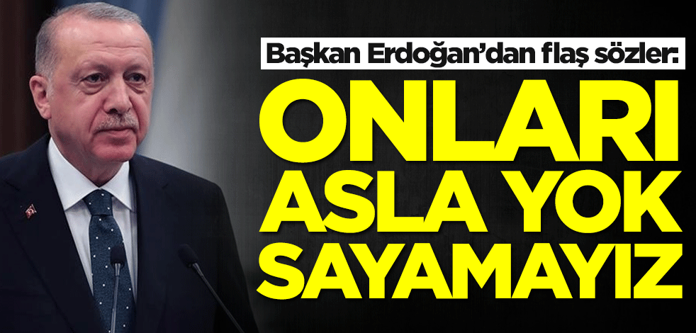 Başkan Erdoğan'dan flaş sözler: Onları yok sayamayız