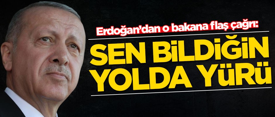 Başkan Erdoğan'dan o bakana flaş çağrı: Sen bildiğin yolda yürü