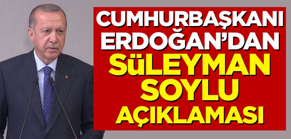 Başkan Erdoğan'dan Süleyman Soylu açıklaması