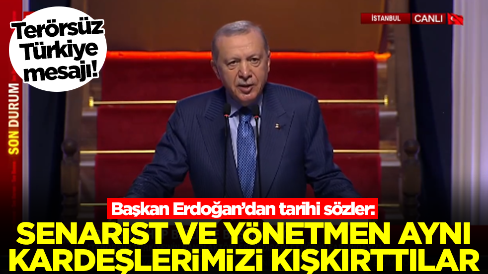 Başkan Erdoğan'dan tarihi sözler: Senarist ve yönetmen aynı kardeşlerimizi kışkırttılar