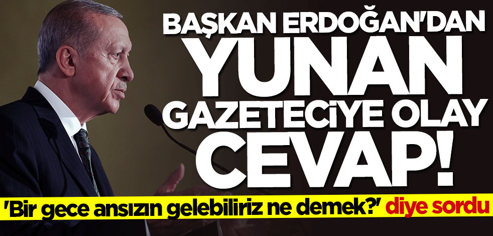 Başkan Erdoğan'dan Yunan gazeteciye çok konuşulacak cevap
