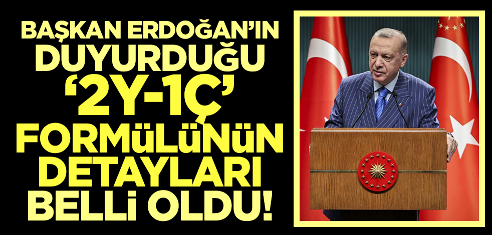 Başkan Erdoğan'ın duyurduğu '2Y-1Ç' formülünün detayları belli oldu!