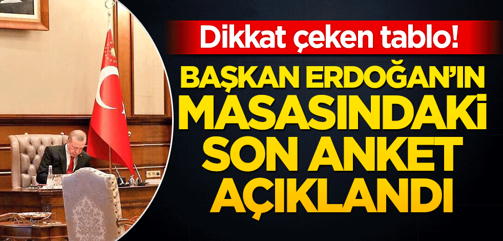 Başkan Erdoğan'ın masasındaki son anketi açıkladı! Dikkat çeken tablo