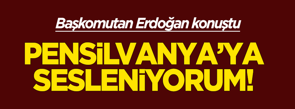 Başkomutan Erdoğan: Pensilvanya'ya sesleniyorum