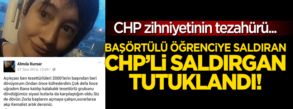 Başörtülü kıza saldıran saldırgan kadın tutuklandı!