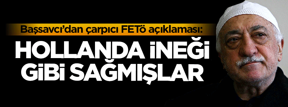 Başsavcı'dan FETÖ Açıklaması: Hollanda ineği gibi sağmışlar