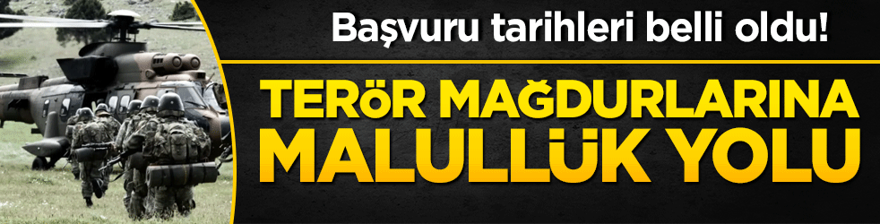 Başvuru tarihleri belli oldu! Terör mağdurlarına malullük yolu