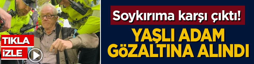 Batı'nın 'özgürlük' maskesi bir kez daha düştü: Soykırıma karşı çıkan yaşlı adam gözaltına alındı