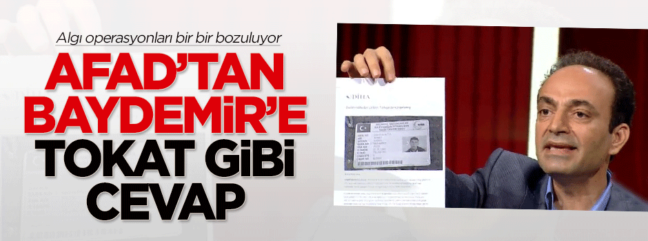 Baydemir'in iddiasına AFAD'tan tokat gibi cevap