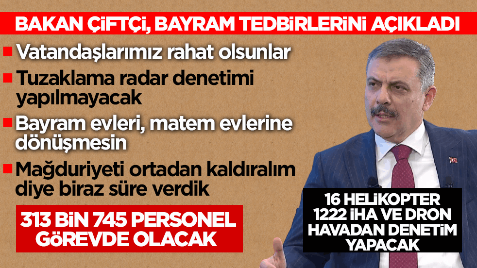 Bayram tatili süresince hangi tedbirler alındı? İçişleri Bakanı Çiftçi açıkladı
