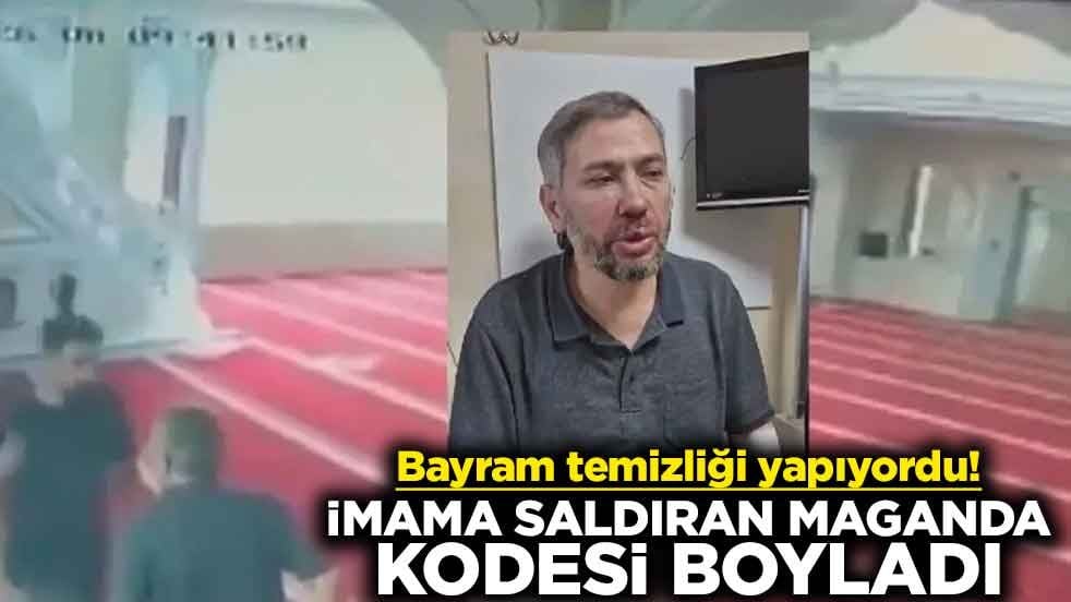 Bayram temizliği yapıyordu! İmama saldıran maganda kodesi boyladı