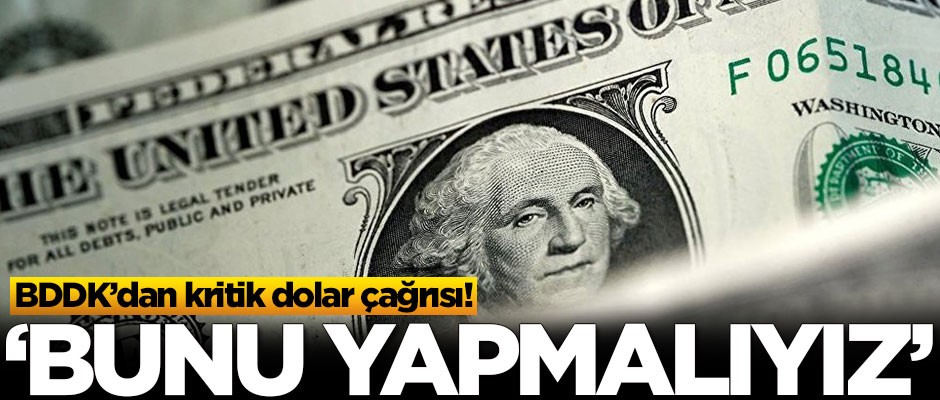 BDDK'dan kritik dolar çağrısı!