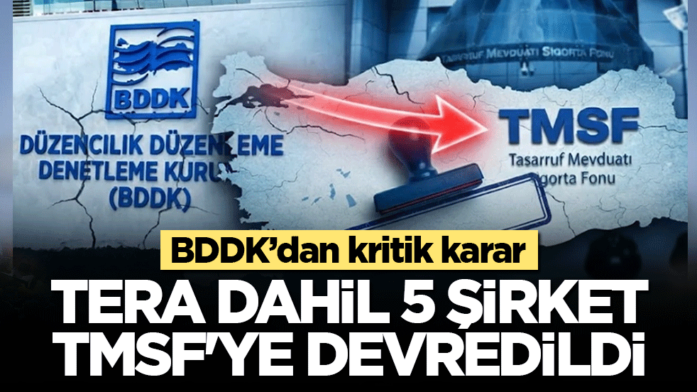 BDDK’dan kritik karar: Tera dahil 5 şirket TMSF'ye devredildi