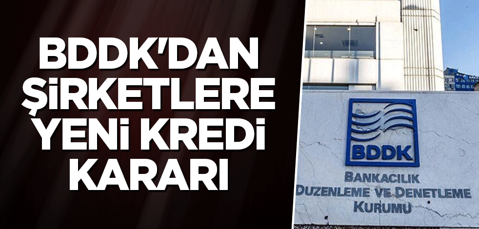BDDK'dan şirketlere yeni kredi kararı