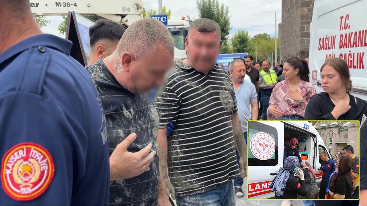 Beton mikserinin pompası patladı 5 kişi harca gömüldü