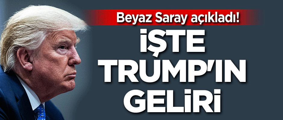 Beyaz Saray açıkladı! İşte Trump'ın geliri...
