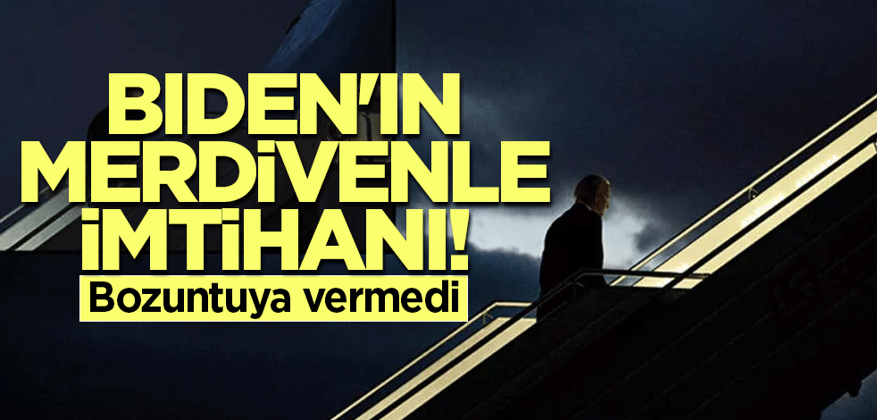 Biden'ın merdivenle imtihanı! Bozuntuya vermedi